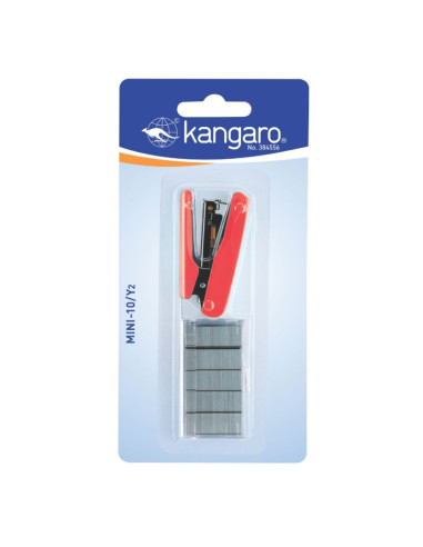 Capsator Kangaro MINI-10/Y2, nr.10, 10 coli, rosu, blister (+ 1000 capse)