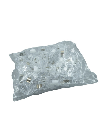 Clips pentru etichete de pret CNX, plastic, 11cm, transparent, set 20 buc