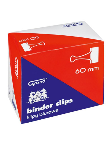 Clipsuri metalice Grand 110-1720, 60mm, negre, cutie 6 buc