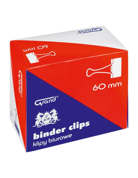 Clipsuri metalice Grand 110-1720, 60mm, negre, cutie 6 buc