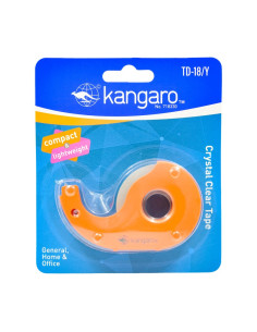 Dispenser birou Kangaro mini TD-18/Y, cu 1 banda adeziva transparenta inclusa, diverse culori