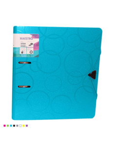 Biblioraft plastifiat ARK 386455 MAESTRO, A4, portret, 7.5cm, buzunar eticheta, inele metalice, prindere cu elastic 2