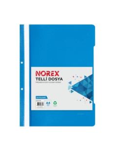 Dosar cu sina Norex UL50T-130, plastic, albastru deschis, multiperforatii pentru arhivare, colturi rotunjite 2