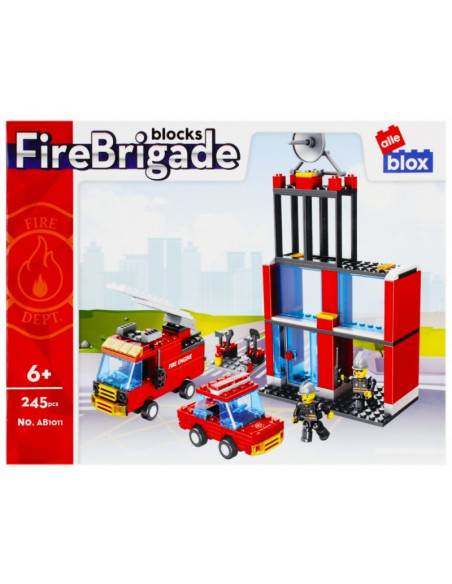 Set de constructie Alleblox Fire Brigade - sectia de pompieri - AB1011 / 478236, 245 piese, 6+