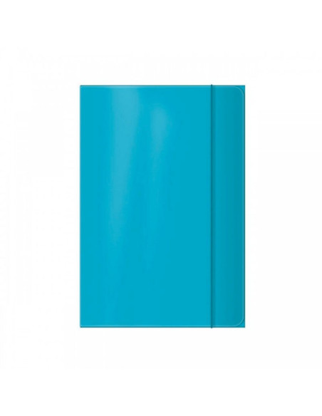 Mapa carton Office Cover, plastifiata, cu elastic, A4, turcoaz