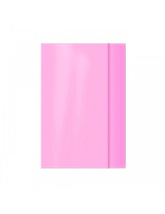 Mapa carton Office Cover, plastifiata, cu elastic, A4, roz pal