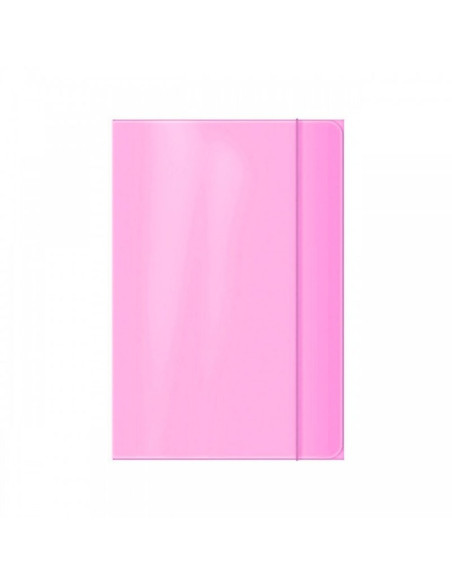 Mapa carton Office Cover, plastifiata, cu elastic, A4, roz pal