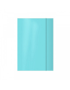 Mapa carton Office Cover, plastifiata, cu elastic, A4, albastru pal