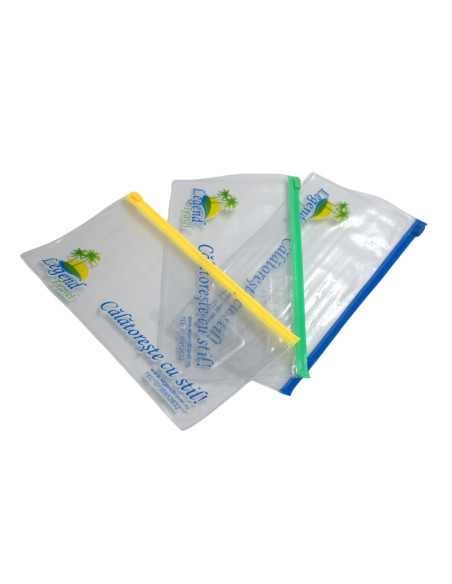 Mapa plastic CNX, cu fermoar zip, DL, transparent, imprimata Legend Travel