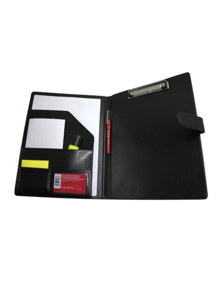 Mapa conferinta CNX 809, A4, imitatie piele, negru, cu clipboard si inchidere magnetica