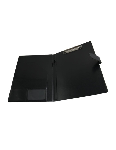 Mapa conferinta CNX 809, A4, imitatie piele, negru, cu clipboard si inchidere magnetica