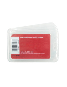Suport ecuson CNX 609V, vertical, 110x70mm, rigid, pentru carte de vizita