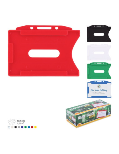 Suport ecuson ARK 2020, orizontal pentru card, 9x6cm, plastic rigid, diverse culori