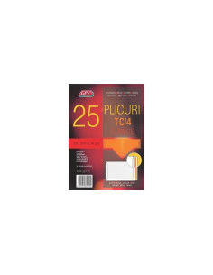 Plic standard C4T GPV 192022, alb, 90g/mp, 229x324mm, gumat, set 25 buc