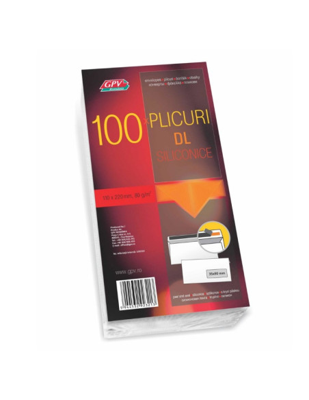 Plic DL GPV 133214, alb, 80g/mp, siliconic, set 100 buc