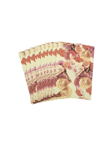 Plic color CNX, 120g/mp, 130x180mm, model cu trandafiri, set 10 buc