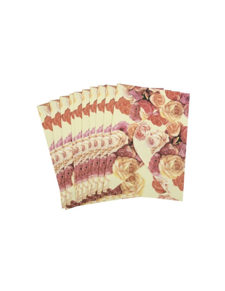 Plic color CNX, 120g/mp, 130x180mm, model cu trandafiri, set 10 buc