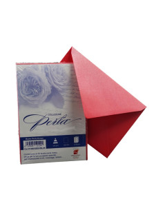 Plic color pentru invitatie Colorarte Perla, rosu perlat, 120g/mp, 120x180mm, set 25 buc 2