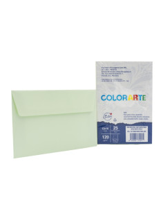 Plic color pentru invitatie Colorarte Perla, verde menta perlat, 120g/mp, 120x180mm, set 25 buc 2