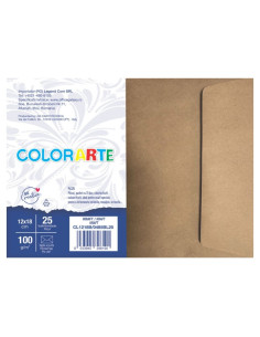 Plic color pentru invitatie Colorarte Kraft, 90g/mp, 120x180mm, set 25 buc 2