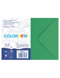 Plic color pentru invitatie Colorarte Fantasia, verde inchis, 90g/mp, 120x180mm, set 25 buc