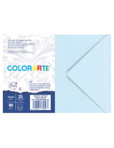 Plic color pentru invitatie Colorarte Fantasia, albastru deschis, 90g/mp, 120x180mm, set 25 buc