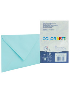 Plic color pentru invitatie Colorarte Fantasia, albastru deschis, 90g/mp, 120x180mm, set 25 buc 2