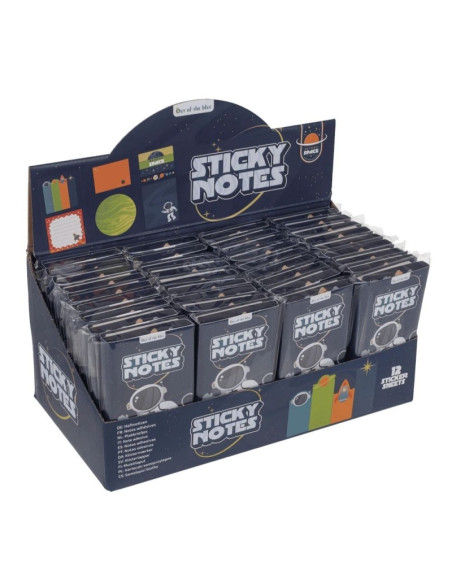 Notes adeziv index Out of the blue 29/2771 / 35896, model spatiu, 6 dimensiuni,12 modele, carticica