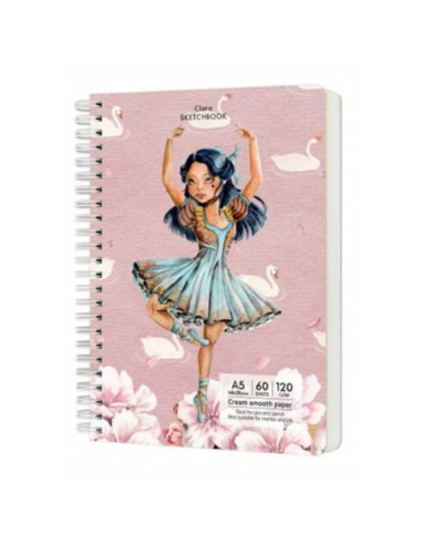 Blocnotes A6 Drasca, 60 file, 120g, velin, cu spira, 10.5x14.8cm, clara 900900166
