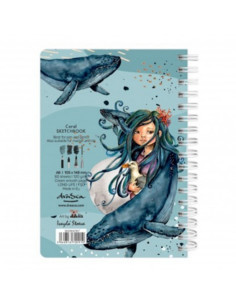 Blocnotes A6 Drasca, 60 file, 120g, velin, cu spira, 10.5x14.8cm, coral 900900167 2