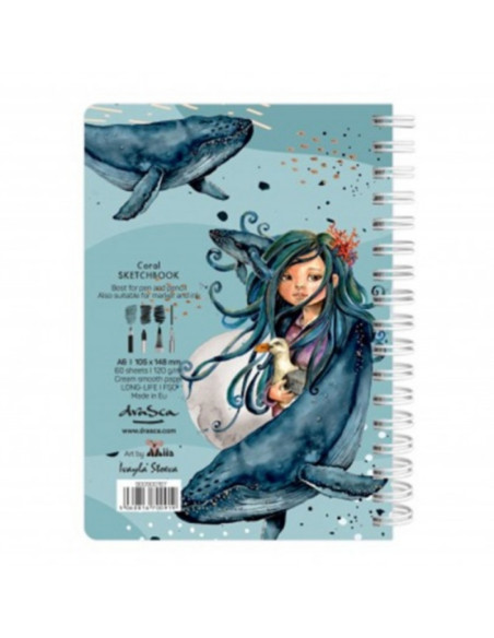 Blocnotes A6 Drasca, 60 file, 120g, velin, cu spira, 10.5x14.8cm, coral 900900167