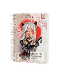 Blocnotes A6 Drasca, 60 file, 120g, velin, cu spira, 10.5x14.8cm, kitsune 900900168