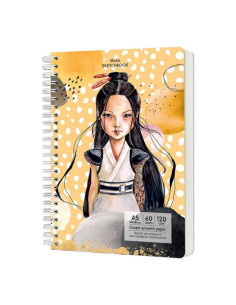 Blocnotes A6 Drasca, 60 file, 120g, velin, cu spira, 10.5x14.8cm, molin 900900169