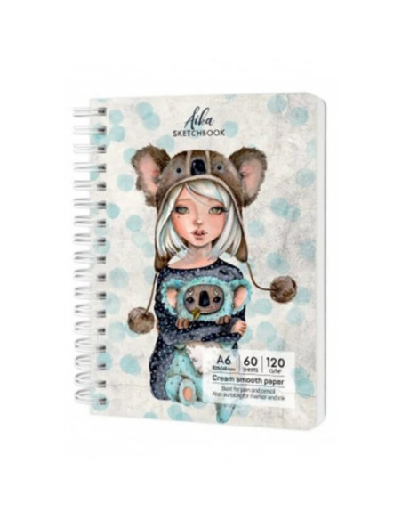 Blocnotes A5 Drasca, 60 file, 120g, velin, cu spira, 14.8x21cm, aika 90090017169