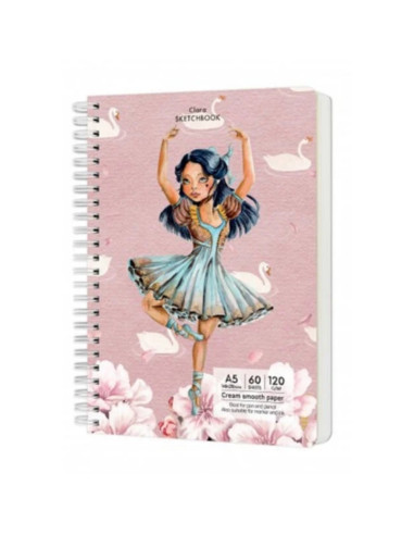 Blocnotes A5 Drasca, 60 file, 120g, velin, cu spira, 14.8x21cm, clara 900900172