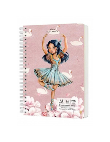 Blocnotes A5 Drasca, 60 file, 120g, velin, cu spira, 14.8x21cm, clara 900900172