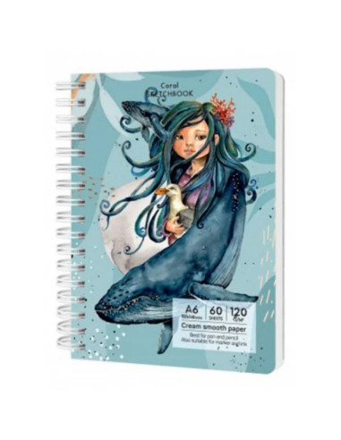 Blocnotes A5 Drasca, 60 file, 120g, velin, cu spira, 14.8x21cm, coral 900900173