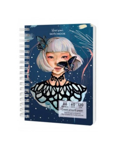 Blocnotes A5 Drasca, 60 file, 120g, velin, cu spira, 14.8x21cm, harumi 90090017169