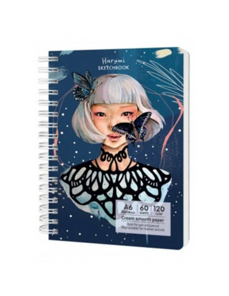 Blocnotes A5 Drasca, 60 file, 120g, velin, cu spira, 14.8x21cm, harumi 90090017169