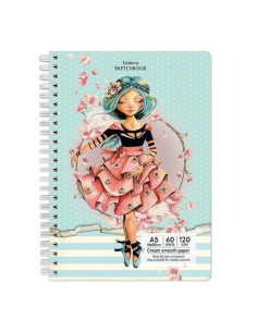 Blocnotes A5 Drasca, 60 file, 120g, velin, cu spira, 14.8x21cm, isidora 900900205