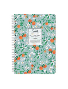 Blocnotes A5 Drasca, 60 file, 120g, velin, cu spira, 14.8x21cm, fruits tangerines 900900247