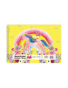 Blocnotes A4 Drasca, 20 file, 140g, cu spira, 29.7x21cm, unicorn 900900280