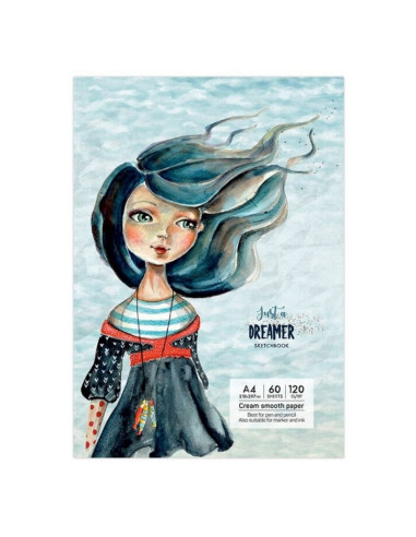 Blocnotes A5 Drasca, 60 file, 120g, lipit, 14.8x21cm, just a dreamer 900900234