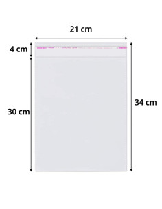 Punga PVC, 21x34cm, 0.4 microni, cu clapeta adeziva