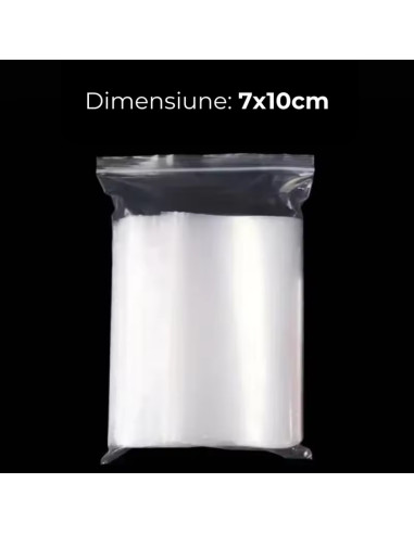 Punga ziplock OFFICE-COVER, 7x10cm, 10 microni, plastic transparent, set 100 buc