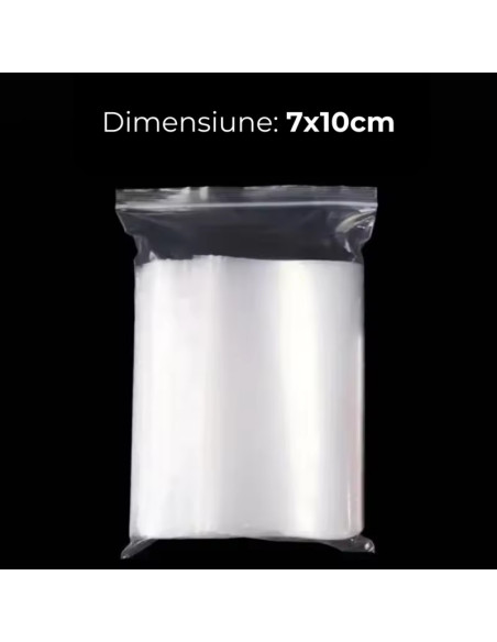 Punga ziplock OFFICE-COVER, 7x10cm, 10 microni, plastic transparent, set 100 buc
