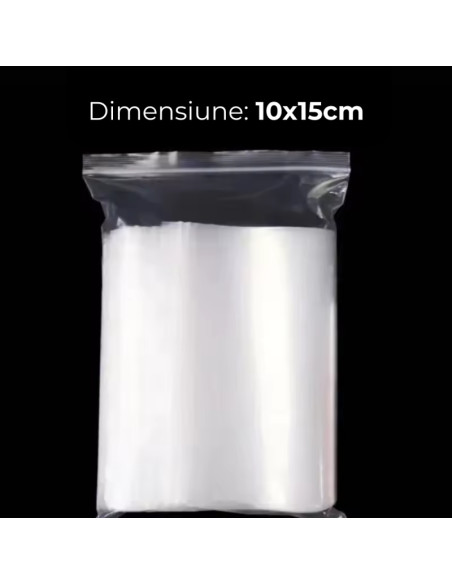 Punga ziplock OFFICE-COVER, 10x15cm, 10 microni, plastic transparent, set 100 buc