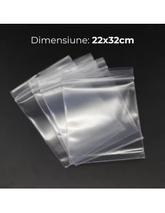 Punga ziplock OFFICE-COVER, 22x32cm, 10 microni, plastic transparent, set 100 buc