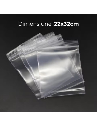 Punga ziplock OFFICE-COVER, 22x32cm, 10 microni, plastic transparent, set 100 buc