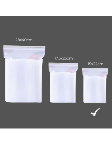 Punga zip OFFICE-COVER, 15x22cm, plastic transparent, set 100 buc